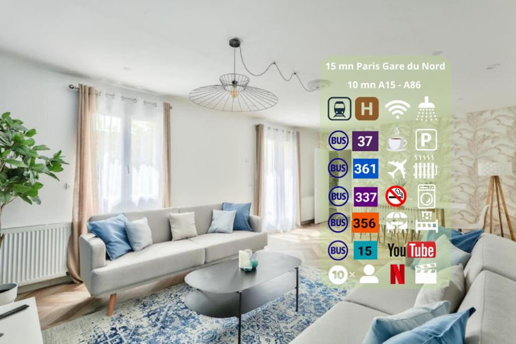 Parking Prive Gratuit - 15Mn Paris - Gare A Pied En 5Mn - Tout Equipee - Terrasse - Jardin - Stade De France - Casino D'Enghien - Hippodrome, Universite Épinay-sur-Seine Kültér fotó