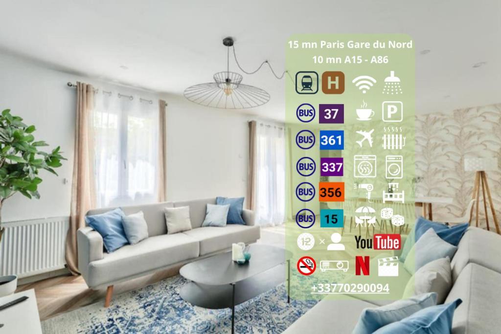 Parking Prive Gratuit - 15Mn Paris - Gare A Pied En 5Mn - Tout Equipee - Terrasse - Jardin - Stade De France - Casino D'Enghien - Hippodrome, Universite Épinay-sur-Seine Kültér fotó